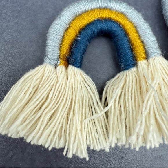 Macrame Colorful Rainbow Tassel Earrings - Picture 3 of 9